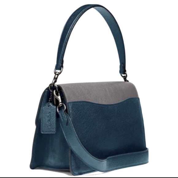 Coach Tabby Color Block Blue Grey Shoulder Bag - Picture 2 of 16